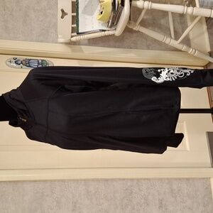 "GEEK GEAR" SZ. L, Women's, polyester and spandex, black, athletic top.